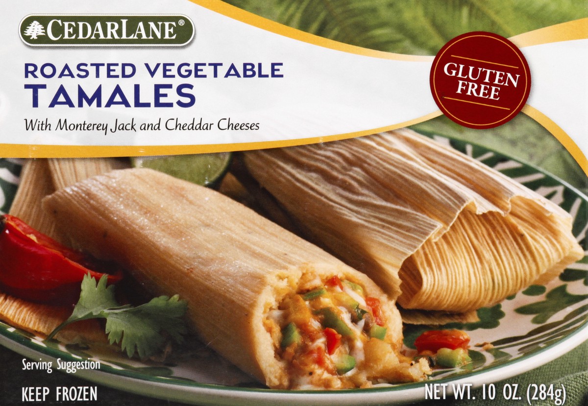 slide 2 of 10, Cedarlane Roasted Vegetable Tamales, 10 oz