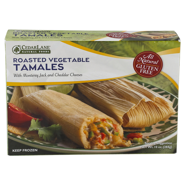 slide 1 of 10, Cedarlane Roasted Vegetable Tamales, 10 oz