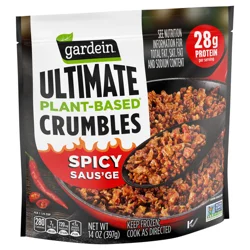 Gardein Ultimate Plant-Based Spicy Breakfast Saus'ge Patties, Frozen Meat Alternative, 13.8 oz.