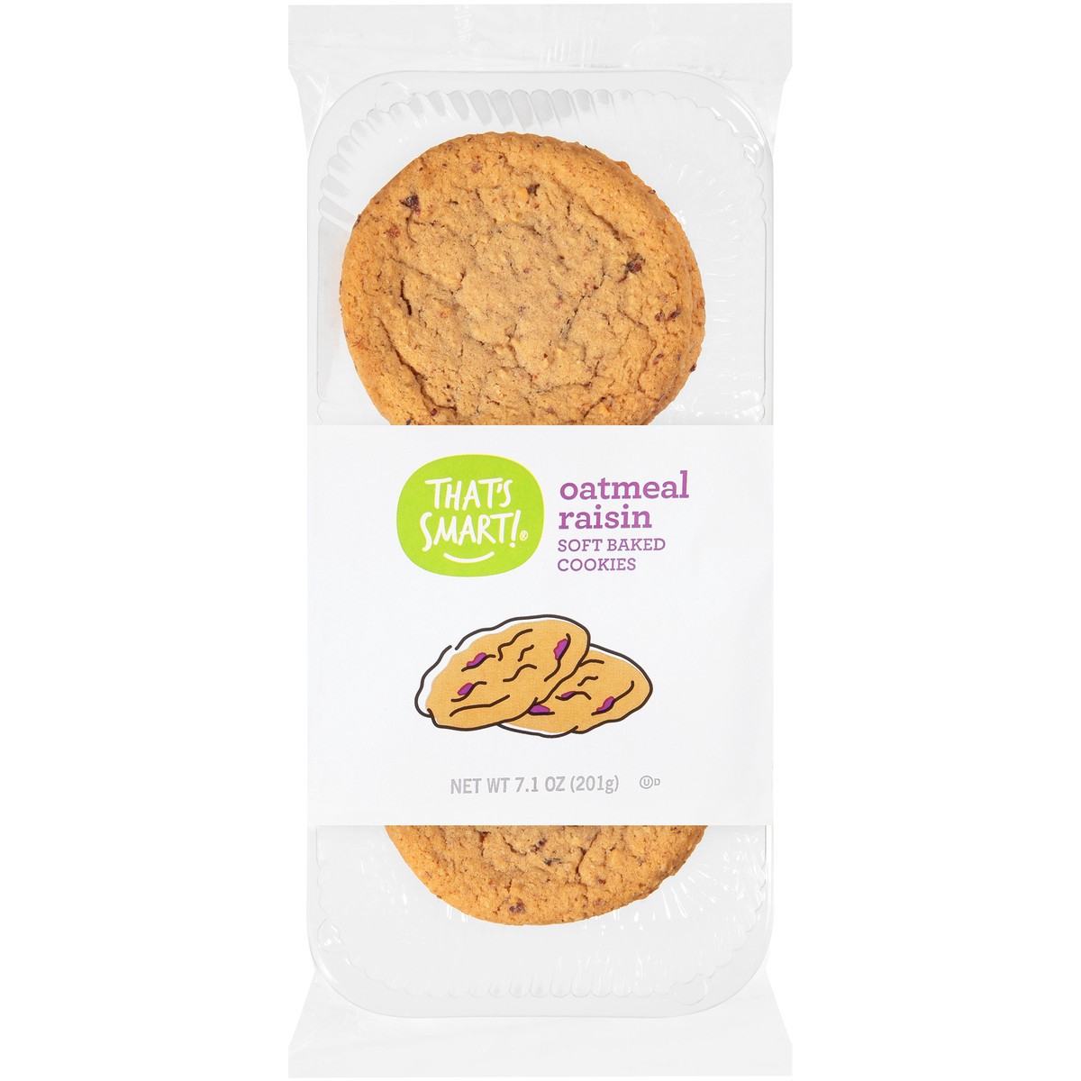 slide 6 of 9, That's Smart! Oatmeal Raisin Soft Baked Cookies, 7.1 oz