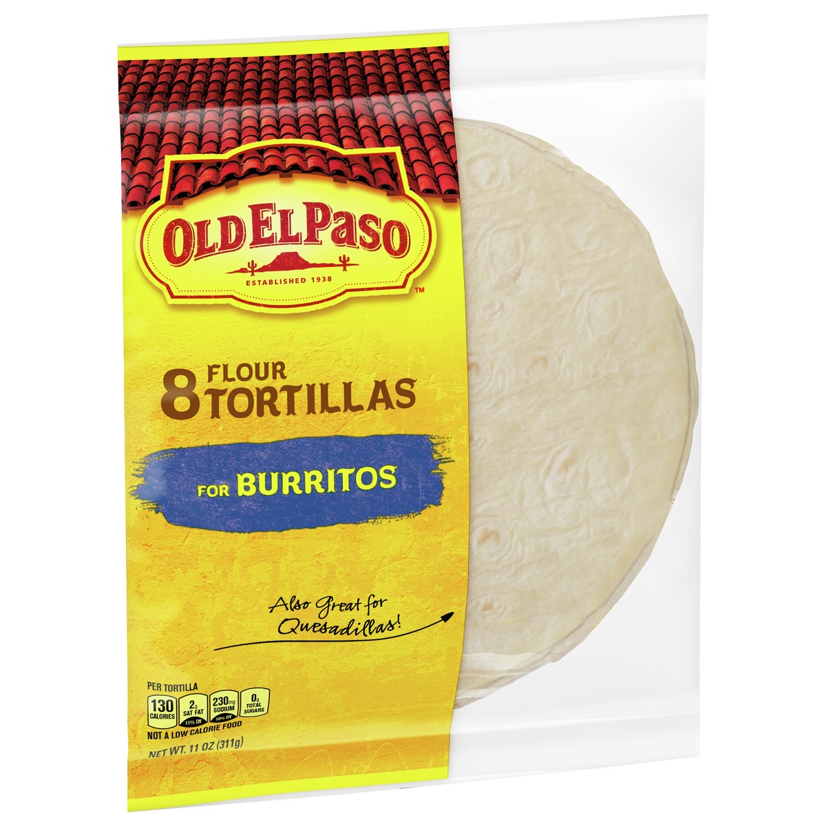 slide 2 of 9, Old El Paso Flour Tortillas for Burritos, Meal Prep, 8 Ct, 11 oz, 8 ct