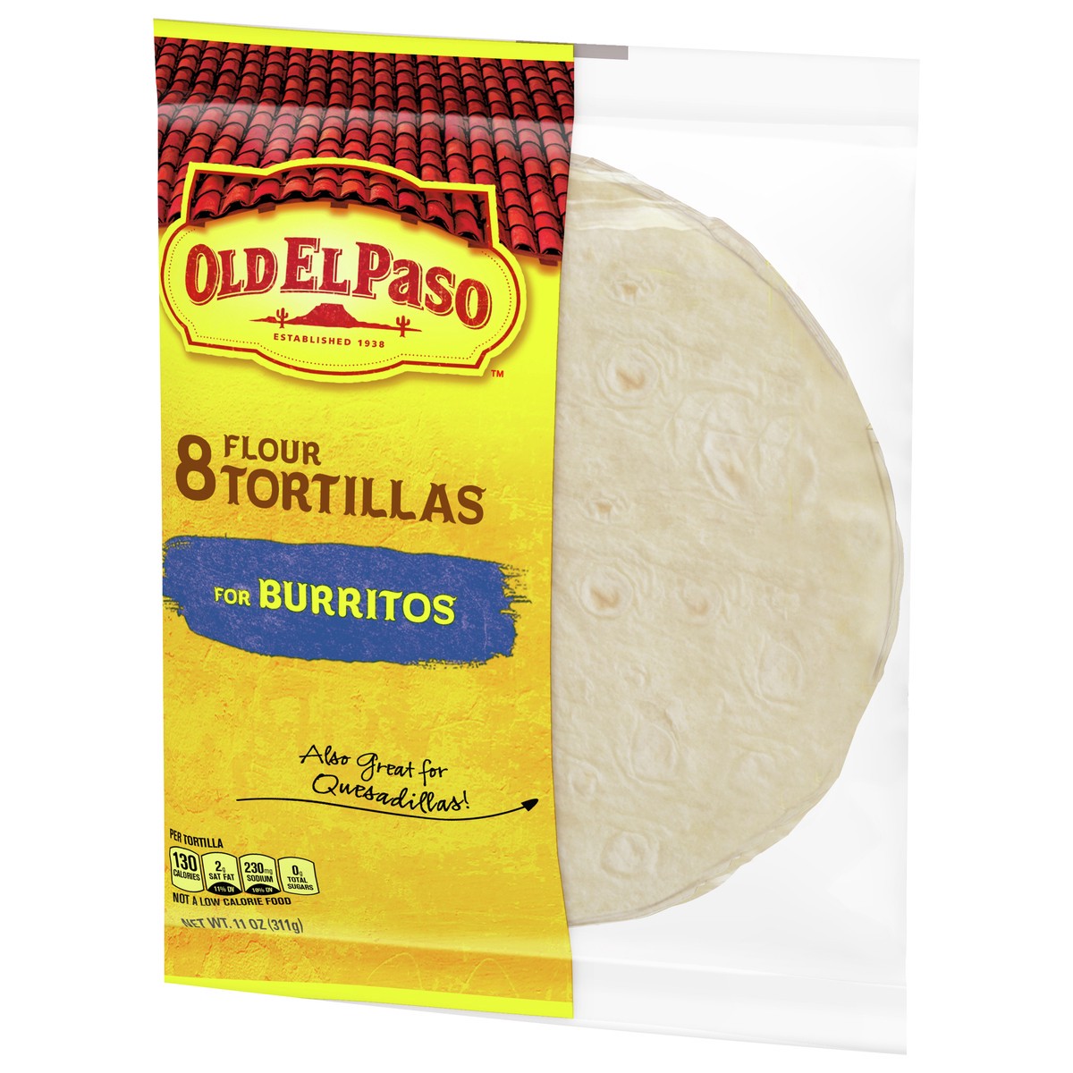 slide 8 of 9, Old El Paso Flour Tortillas for Burritos, Meal Prep, 8 Ct, 11 oz, 8 ct