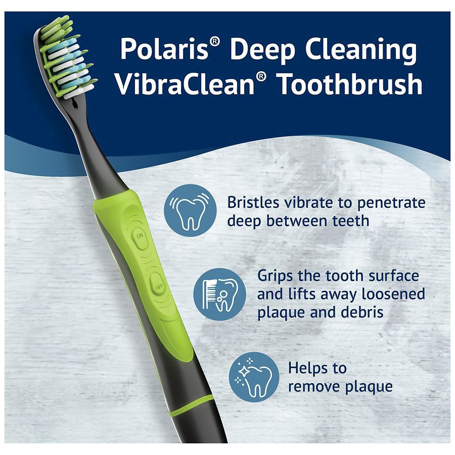 slide 3 of 5, Walgreens Polaris Deep Cleaning VibraClean Toothbrush, 2 ct