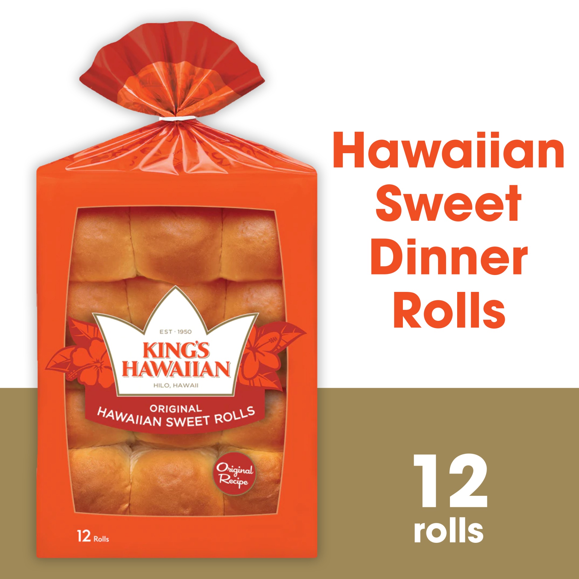 slide 1 of 8, KING'S HAWAIIAN Original Hawaiian Sweet Rolls, 12 ct