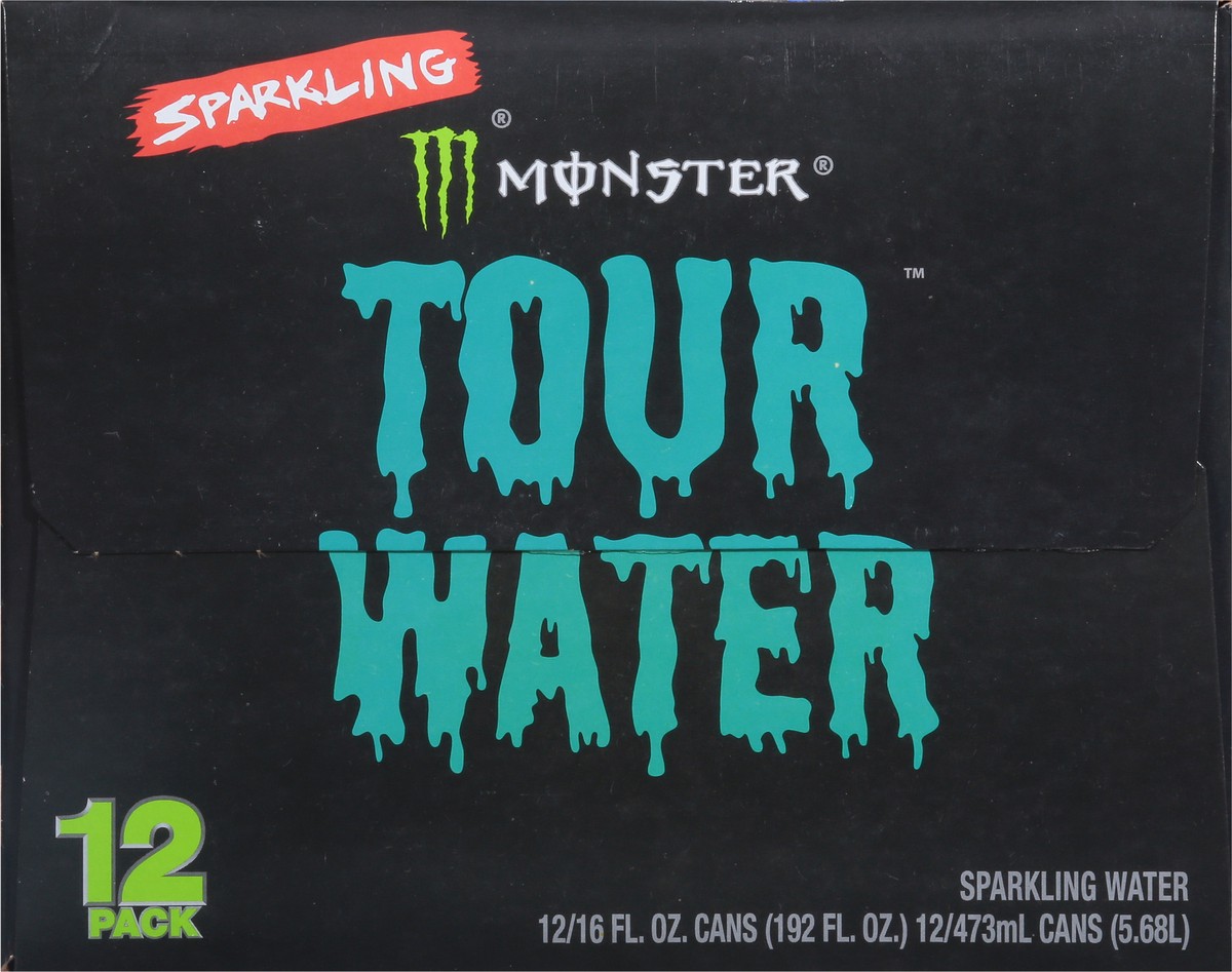 slide 8 of 9, Monster Tour Water Sparkling Water 12 - 16 fl oz Cans, 2304 fl oz