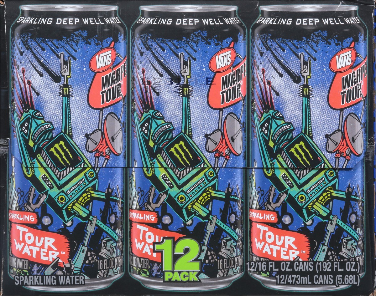 slide 7 of 9, Monster Tour Water Sparkling Water 12 - 16 fl oz Cans, 2304 fl oz