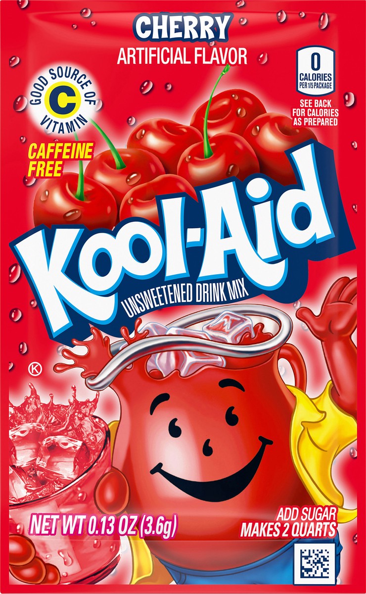 slide 1 of 5, Kool-Aid Unsweetened Cherry Artificially Flavored Powdered Soft Drink Mix- 0.13 oz, 0.13 oz