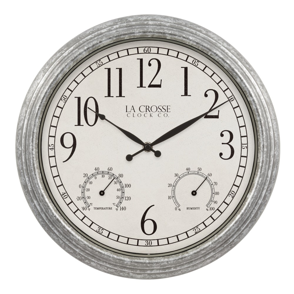 slide 1 of 1, La Crosse Clock Company Silas Indoor/Outdoor Wall Clock, 14 in