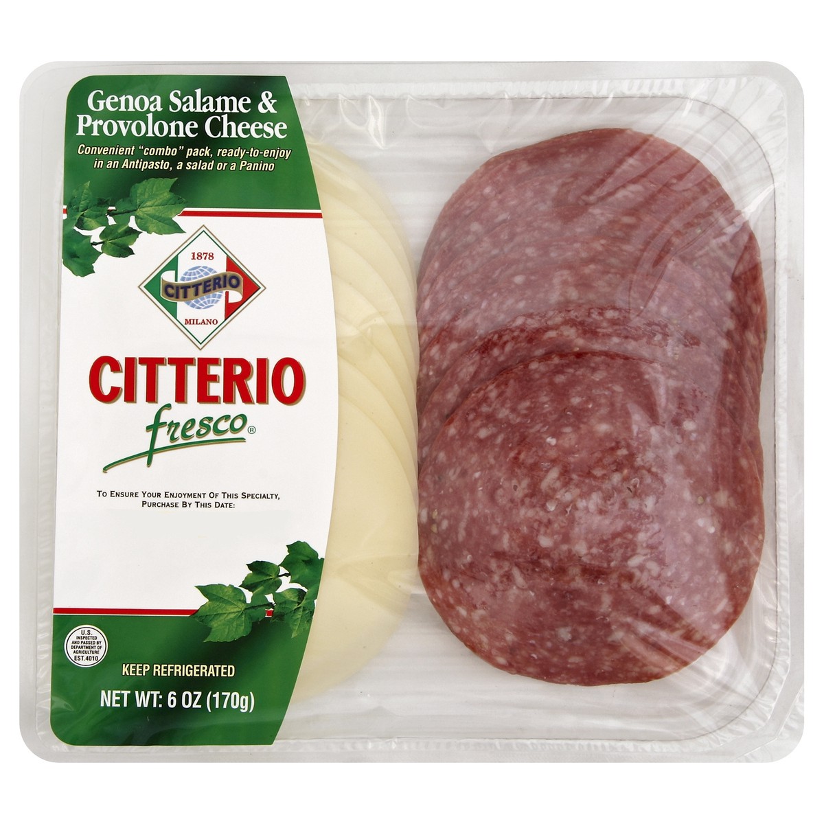 slide 6 of 6, Citterio Genoa Salame & Provolone Cheese, 6 oz