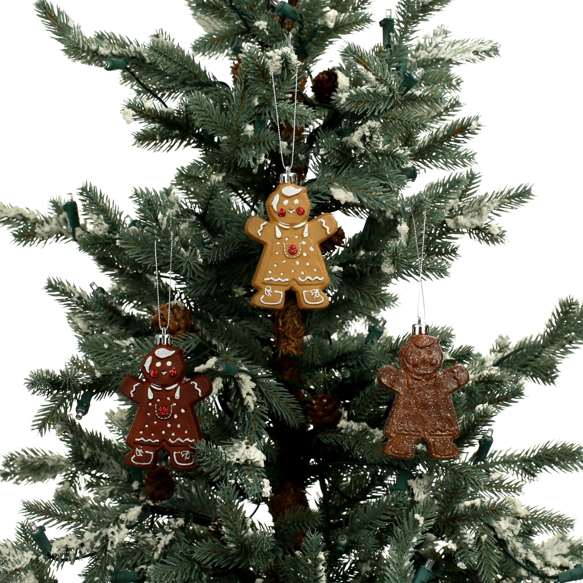slide 2 of 3, 6 Pack 95mm Gingerbread Shatterproof Ornaments By Ashland, 95mm