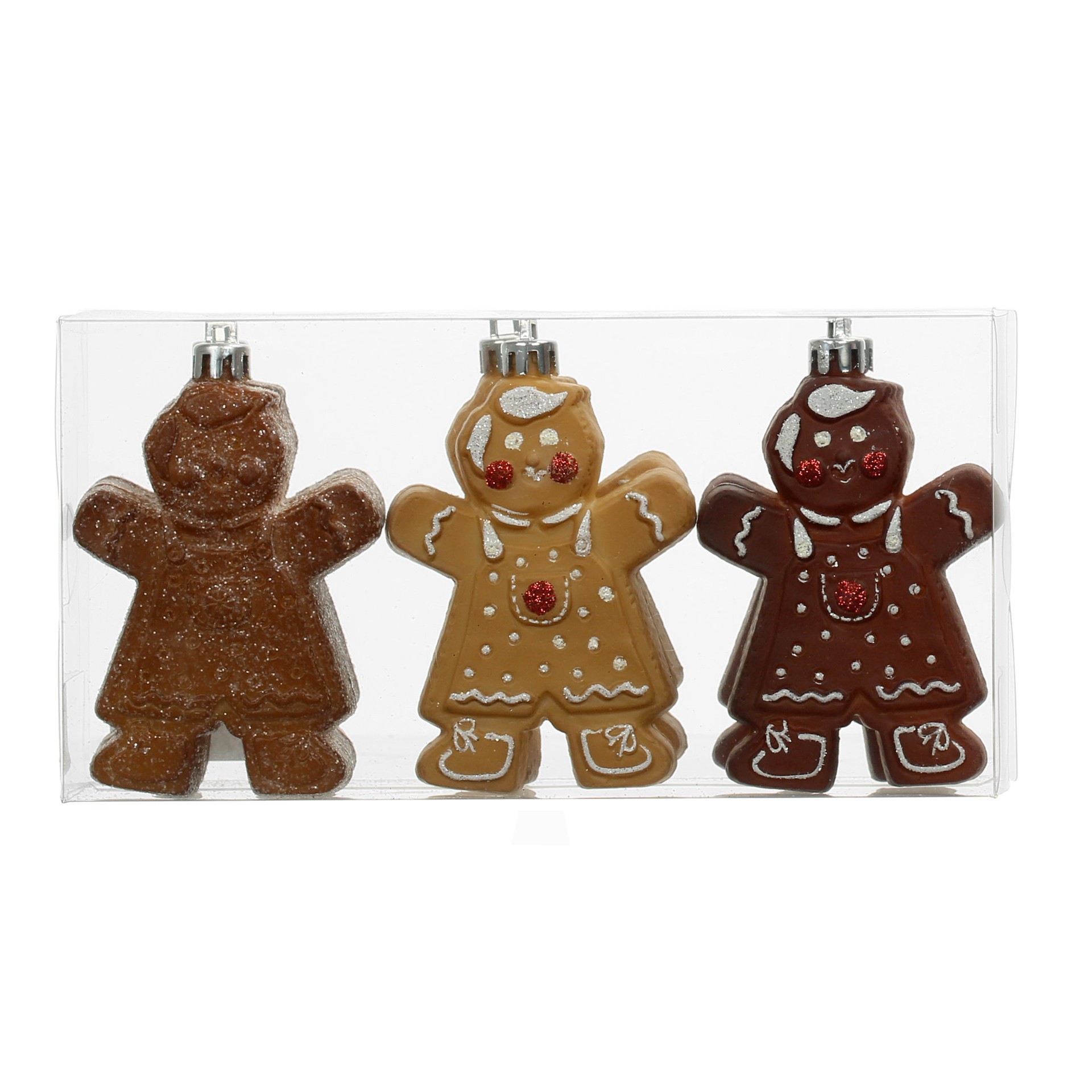 slide 3 of 3, 6 Pack 95mm Gingerbread Shatterproof Ornaments By Ashland, 95mm