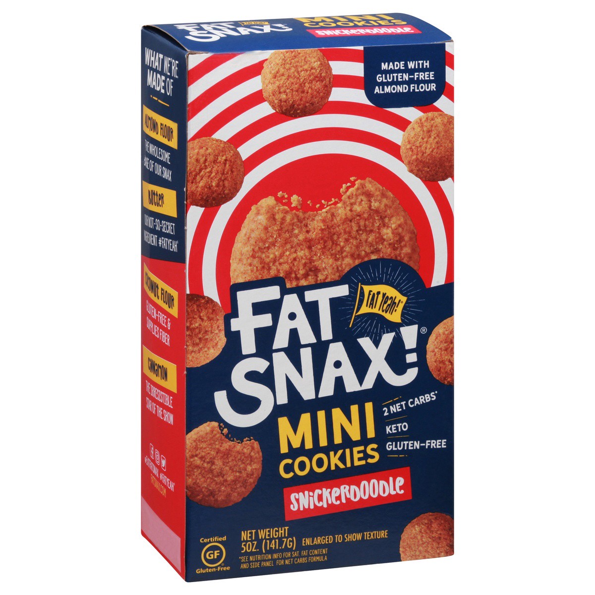 slide 5 of 9, Fat Snax! Gluten Free Mini Snickerdoodle Cookies - 5 oz, 5 oz