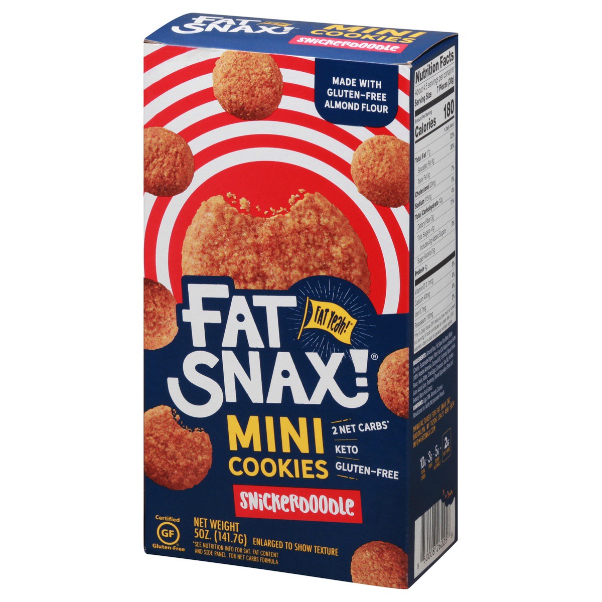 slide 3 of 9, Fat Snax! Gluten Free Mini Snickerdoodle Cookies - 5 oz, 5 oz