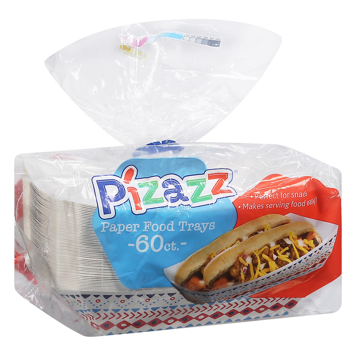 slide 3 of 9, Pizzaz Paper Food Trays 60 ea, 60 ct