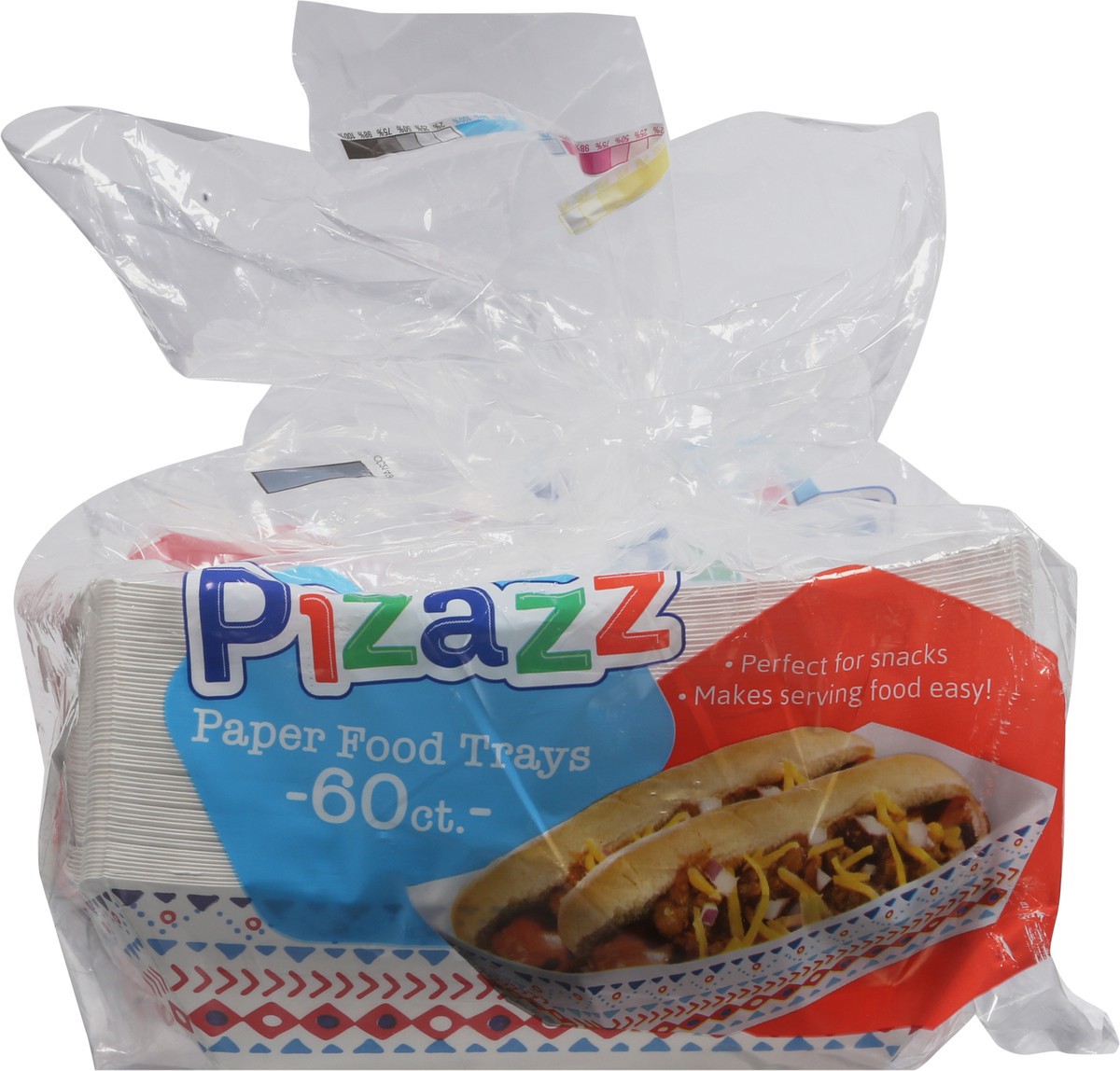 slide 5 of 9, Pizzaz Paper Food Trays 60 ea, 60 ct