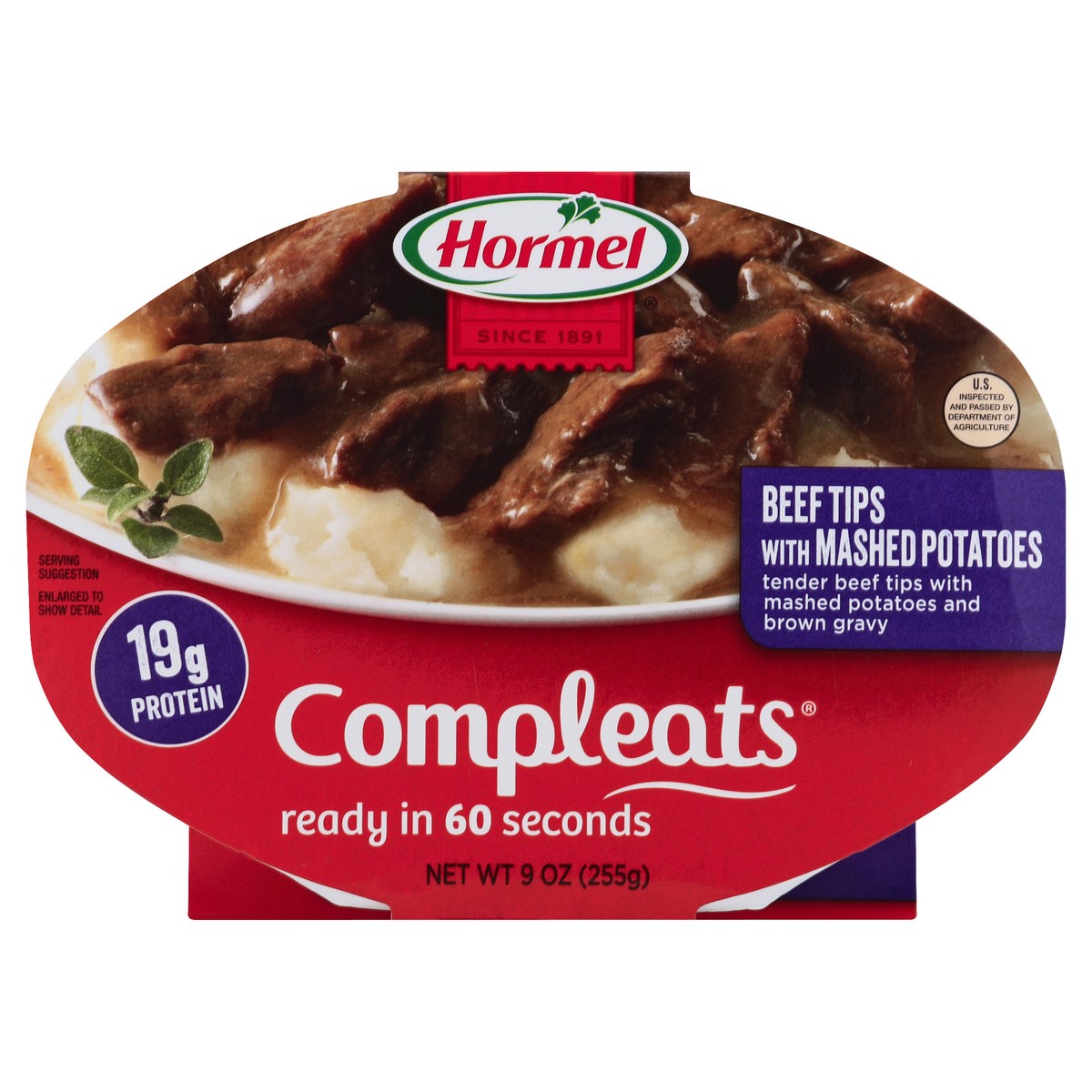 slide 6 of 7, Hormel COMPLEATS Tender Beef and Mashed Potatoes and Gravy, 9 oz