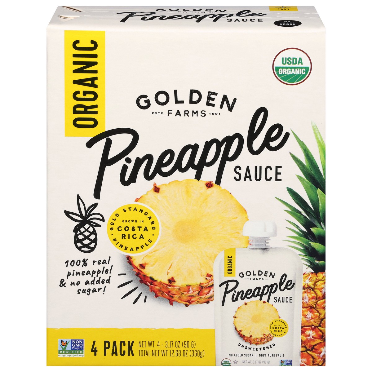 slide 1 of 14, Golden Farms Organic Pineapple Sauce 4 - 3.17 oz Packs, 4 ct