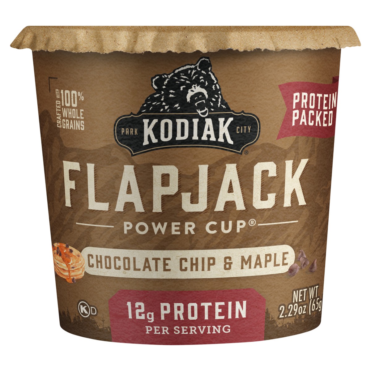 slide 1 of 4, Kodiak Cakes Flapjack Power Cup, Chocolate Chip & Maple, 2.29 oz, 2.29 oz