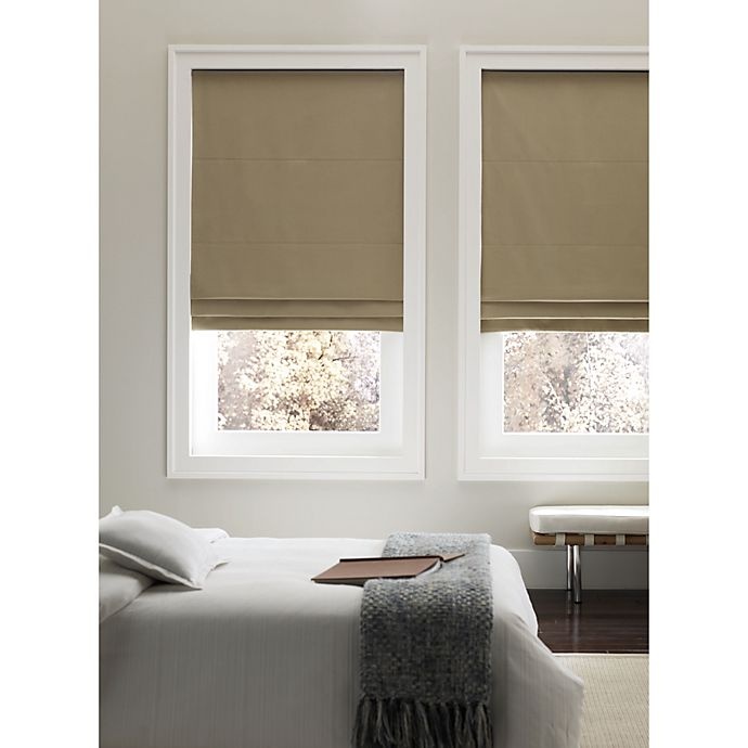 slide 1 of 1, Real Simple Cordless Fabric Roman Shade - Taupe, 39 in