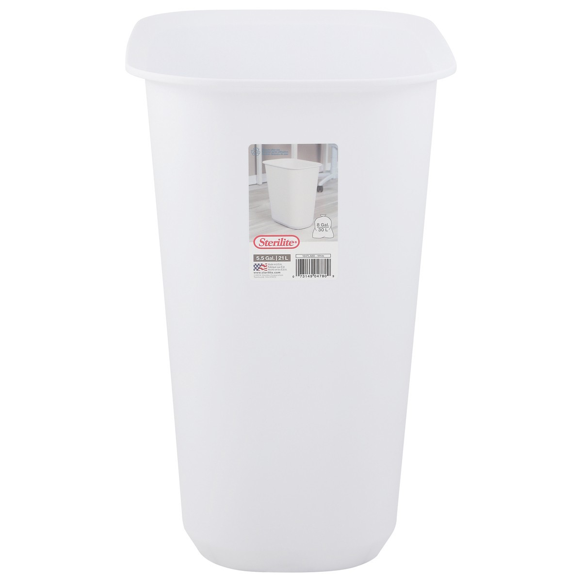 slide 1 of 11, Sterilite Waste Basket 8 Gallon White, 1 ct