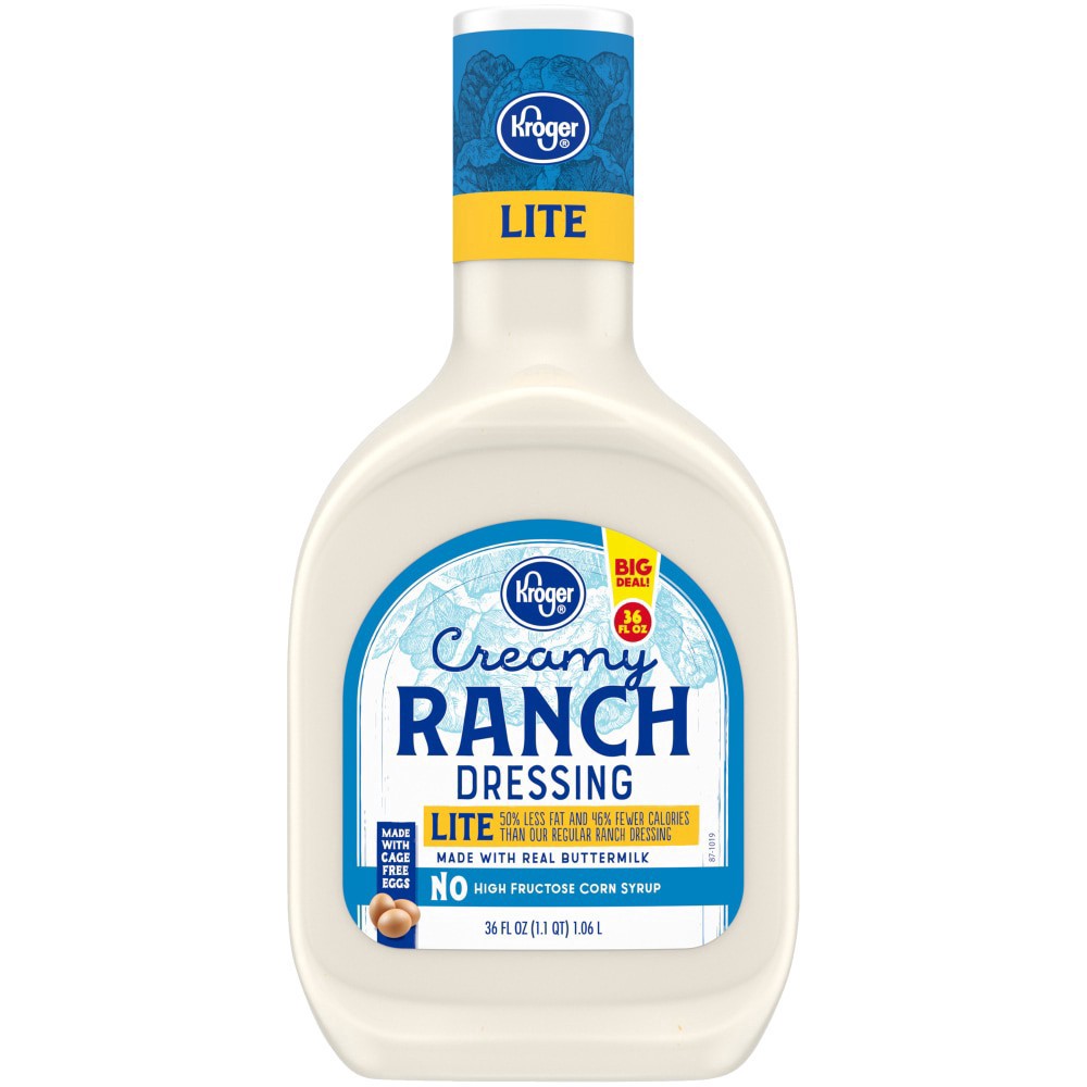 slide 1 of 4, Kroger Creamy Lite Ranch Dressing, 36 fl oz