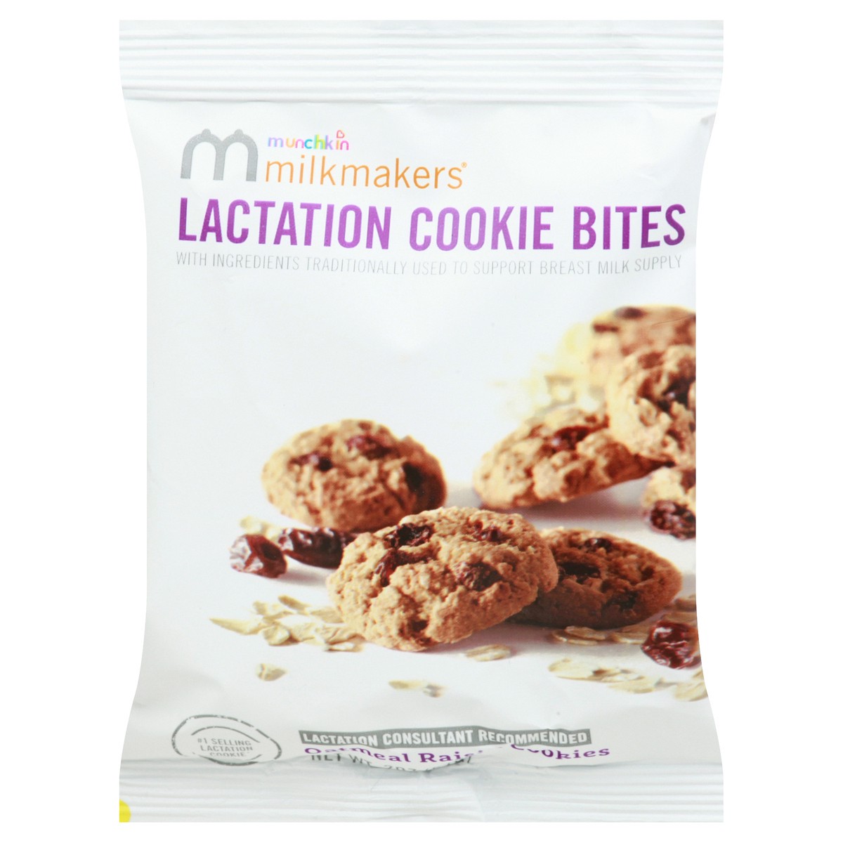 slide 7 of 13, Munchkin Milkmakers Oatmeal Raisin Lactation Cookie Bites 2 oz, 2 oz