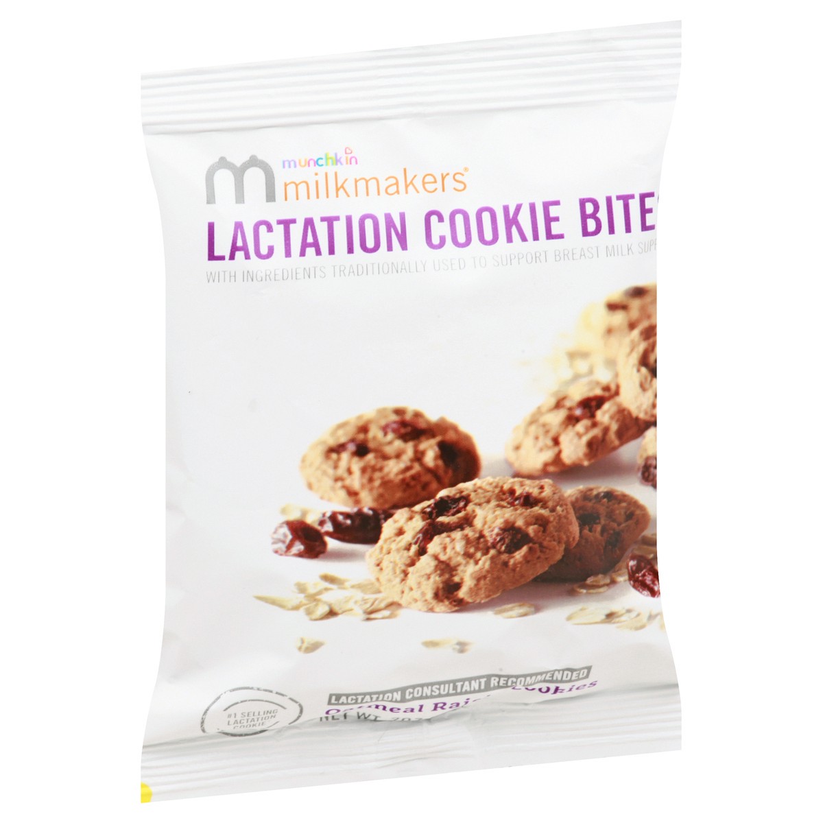 slide 11 of 13, Munchkin Milkmakers Oatmeal Raisin Lactation Cookie Bites 2 oz, 2 oz