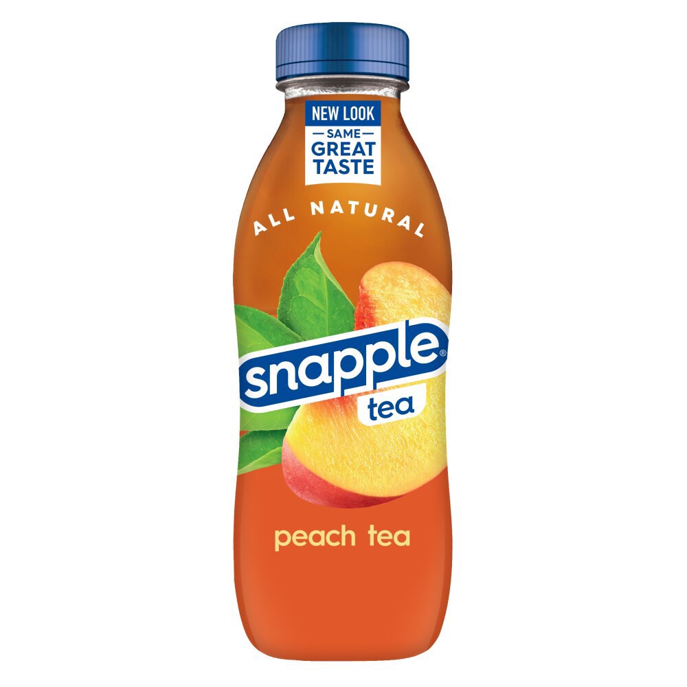 slide 6 of 6, Snapple Peach Tea, 16 fl oz recycled plastic bottle, 12 pack, 12 ct; 16 oz