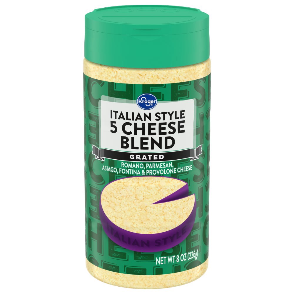 slide 1 of 3, Kroger Grated Italian Style 5 Cheese Blend, 8 oz