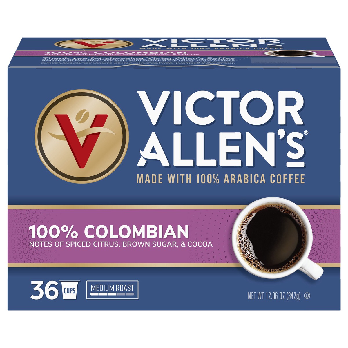 slide 4 of 4, Victor Allen's Medium Roast 100% Colombian Coffee 36 Cups, 36 ct