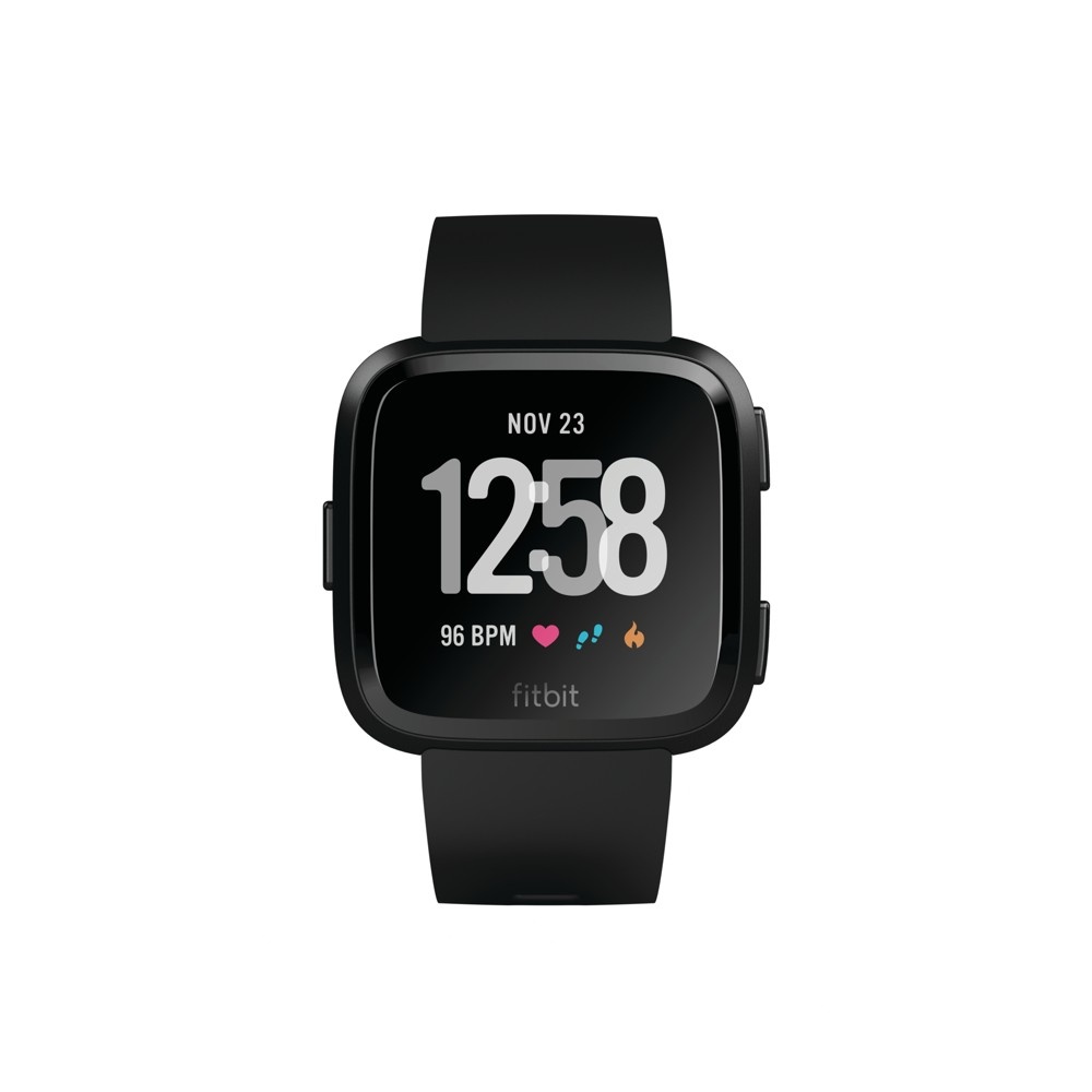 slide 2 of 3, Fitbit Versa Smartwatch with Small & Large Bands - Black/Black Aluminum, 1 ct