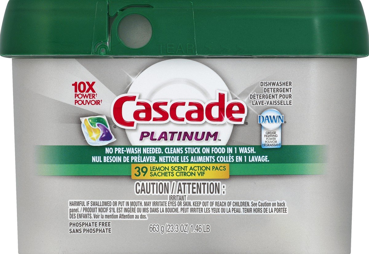 slide 1 of 5, Cascade Dishwasher Detergent 39 ea, 39 ct