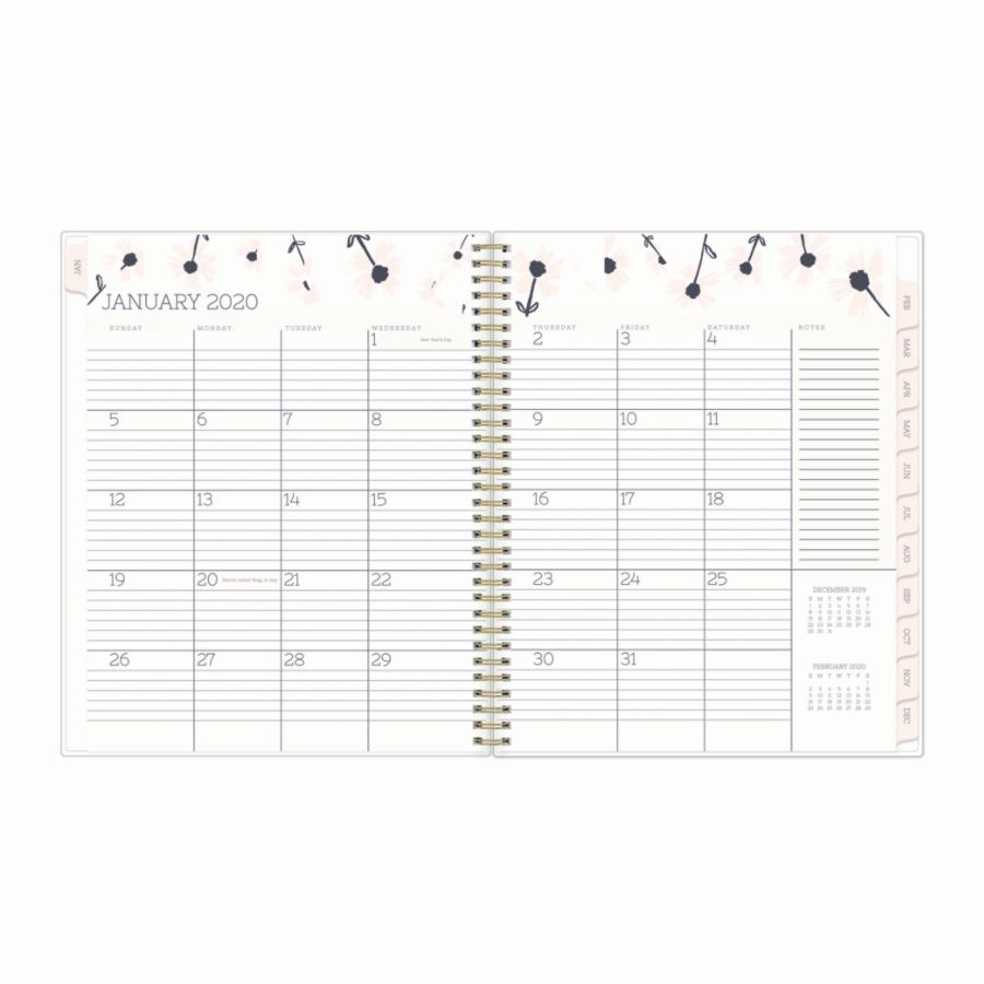 slide 4 of 4, Blue Sky Egg Press Create Your Own Weekly/Monthly Planner, 8-1/2'' X 11'', Pink Wallflowers, January 2020 To December 2020, 1 ct