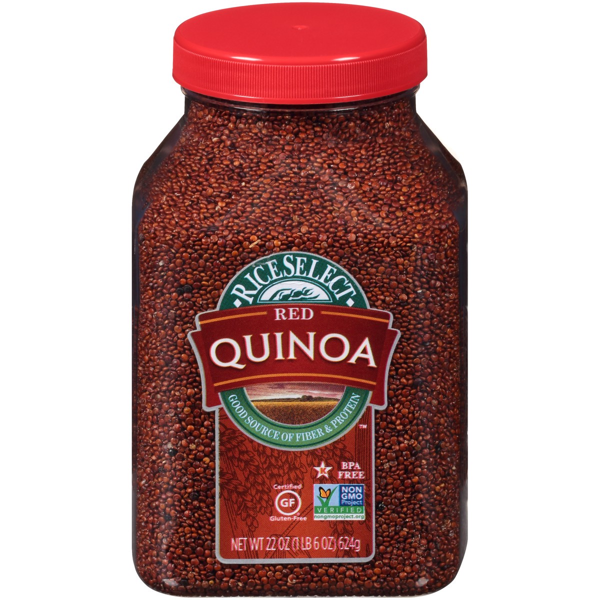 slide 1 of 14, RiceSelect Red Quinoa 22 oz. Jar, 22 oz