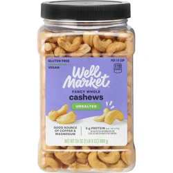 Well Market Unsalted Whole Cashews - 24 oz