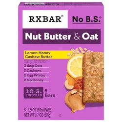 RXBAR Nut Butter and Oat Protein Bars, Protein Snacks, Snack Bars, Lemon Honey Cashew Butter, 9.7oz Box, 5 Bars
