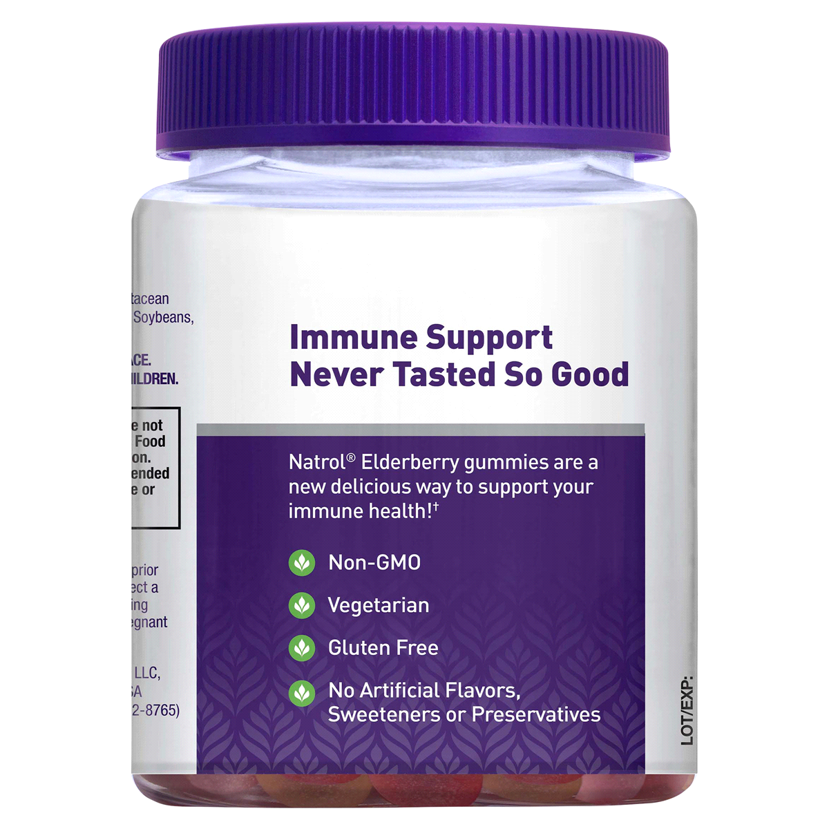 slide 8 of 9, Natrol Elderberry Immune Health Gummies, 60 ct; 100 mg