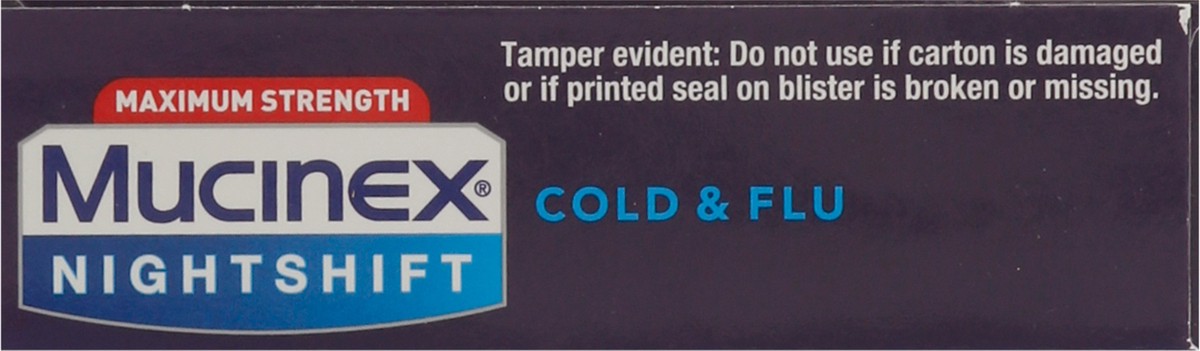 slide 7 of 9, Mucinex Nightshift Cold & Flu Maximum Strength Relief Caplets, 20 ct