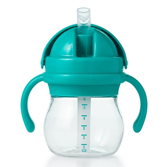 slide 2 of 8, OXO Tot Transitions Straw Cup with Handles - Teal, 6 oz