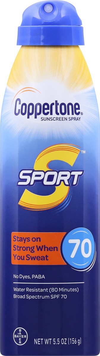 slide 1 of 11, Coppertone Sport SPF 70 Water Resistant Sunscreen Spray 5.5 oz, 5.5 oz