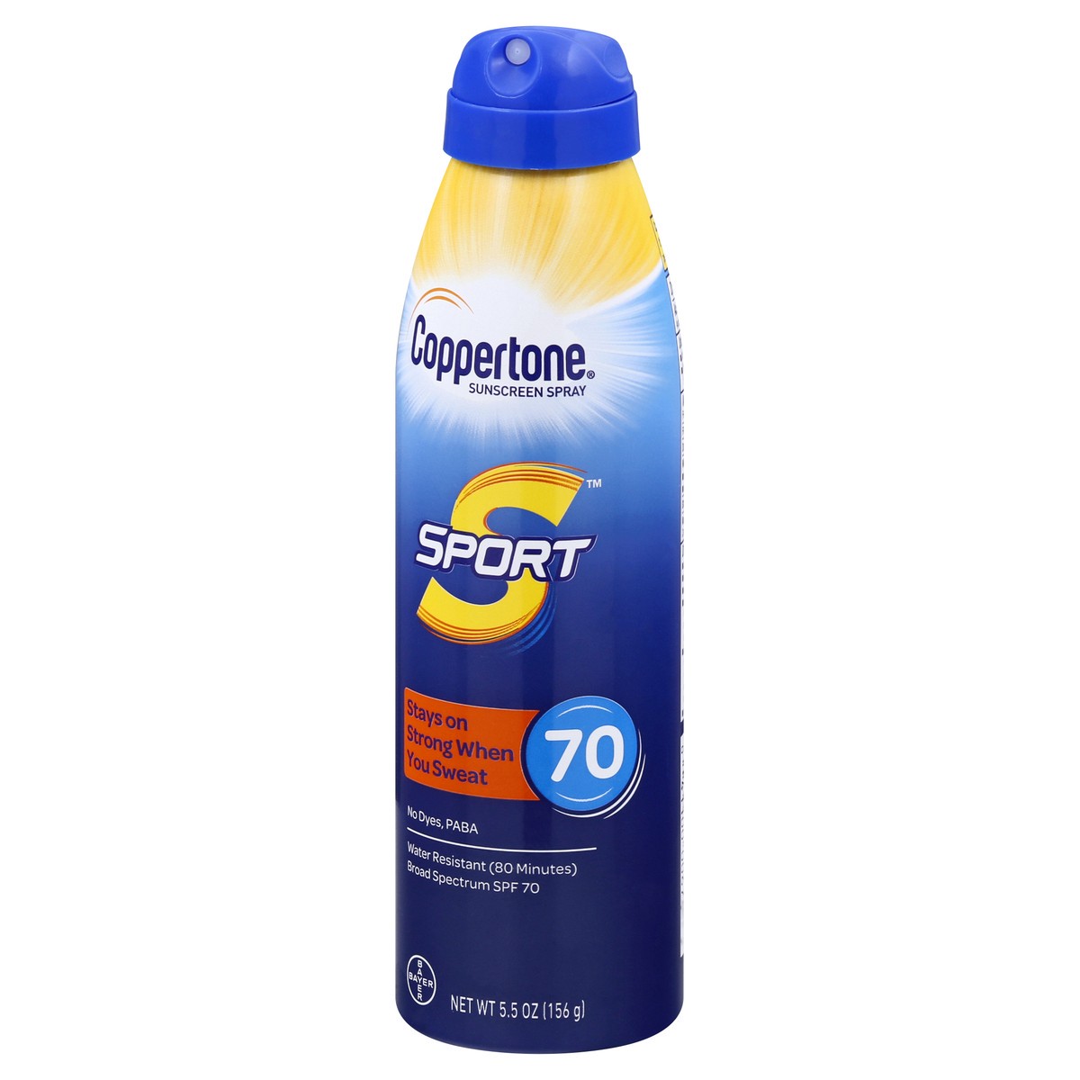 slide 4 of 11, Coppertone Sport SPF 70 Water Resistant Sunscreen Spray 5.5 oz, 5.5 oz