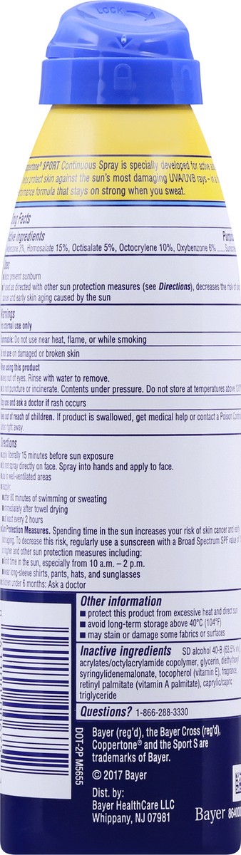 slide 10 of 11, Coppertone Sport SPF 70 Water Resistant Sunscreen Spray 5.5 oz, 5.5 oz