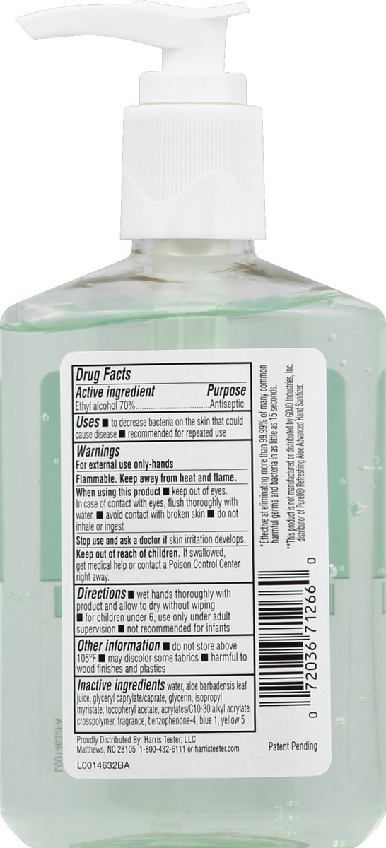 slide 4 of 4, Harris Teeter Advanced Hand Sanitizer with Aloe, 8 fl oz