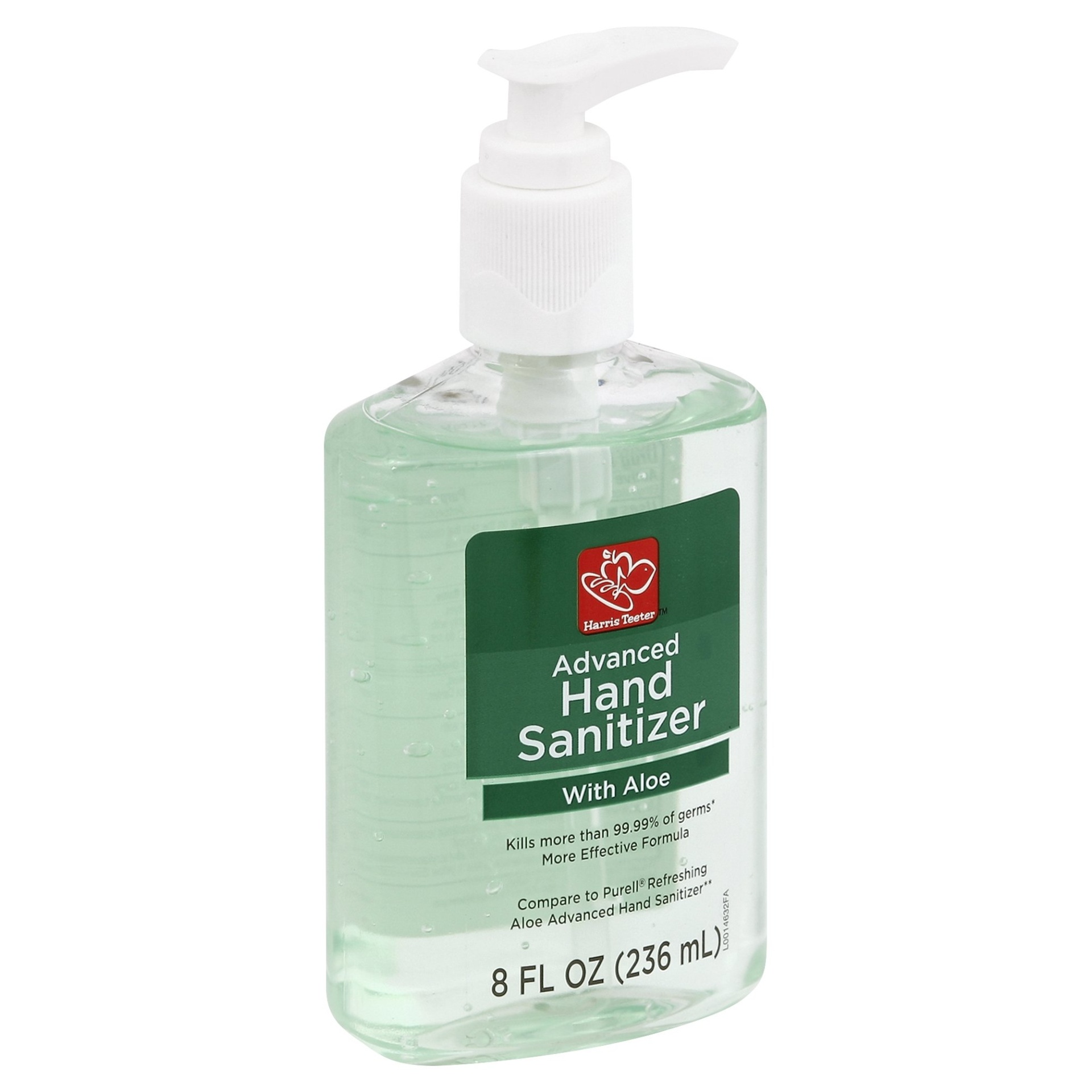 slide 1 of 1, Harris Teeter Advanced Hand Sanitizer with Aloe, 8 fl oz