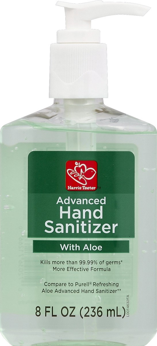 slide 1 of 4, Harris Teeter Advanced Hand Sanitizer with Aloe, 8 fl oz