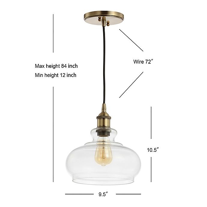 slide 7 of 10, JONATHAN Y Wyatt Adjustable Light Pendant - Brass, 1 ct