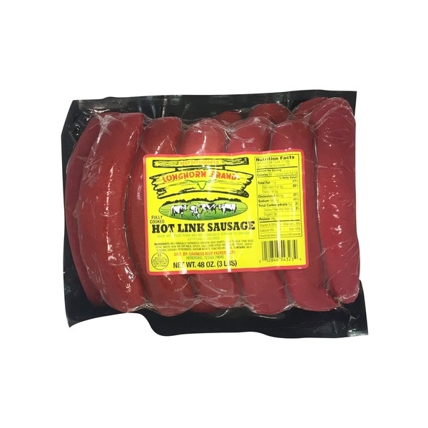 slide 1 of 1, Longhorn Barbecue Longhorn Hot Link Sausage Value Pack, 12 ct