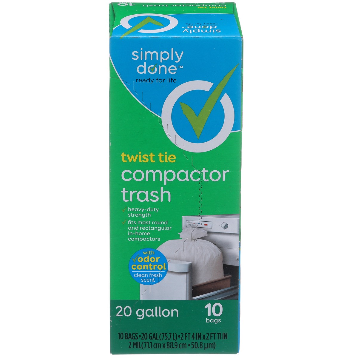 slide 1 of 8, Simply Done Twist Tie Compactor Trash Bags, 10 ct