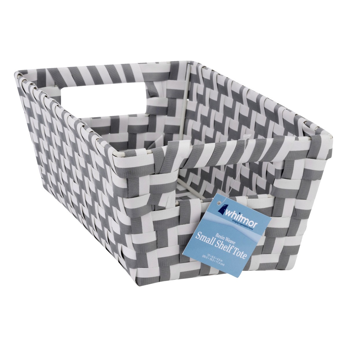 slide 2 of 9, Whitmor Small Resin Strap Shelf Tote - Gray & White Chevron, 1 ct