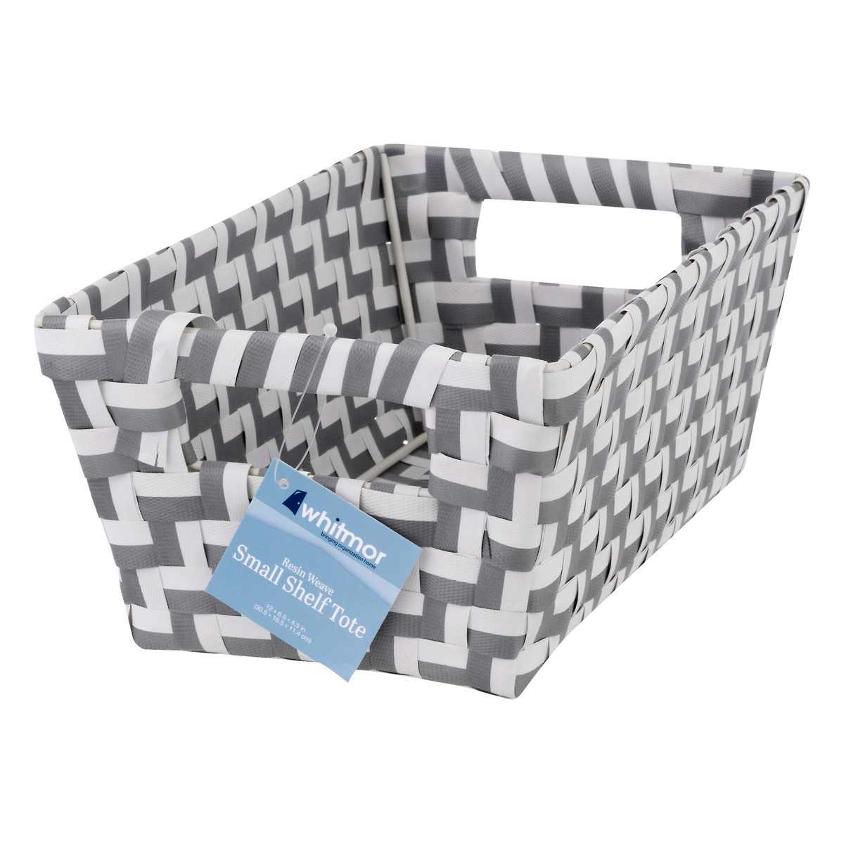 slide 3 of 9, Whitmor Small Resin Strap Shelf Tote - Gray & White Chevron, 1 ct